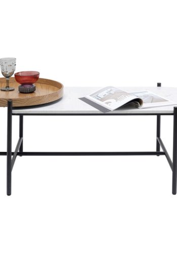 KARE DESIGN Layered sofabord - marmor, ask krydsfiner, stl (128x55)