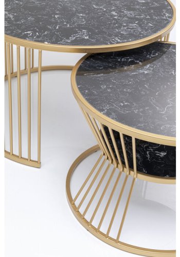 KARE DESIGN Roma Couchtisch - Marmor und Stahl (2er-Set)