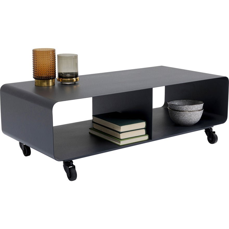 KARE DESIGN Lounge M Mobil TV-bord, m. hjul - gr stl (90x42)