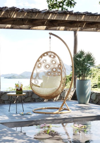 KARE DESIGN Ibiza Nature hngestol - polyester og natur polyrattan/stl