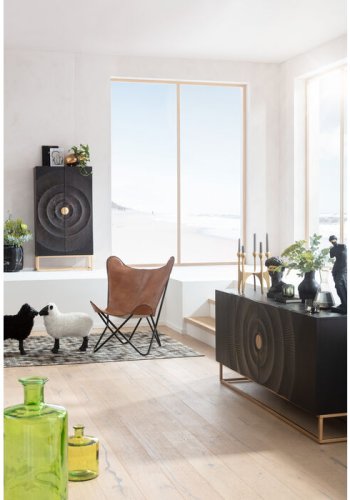 KARE DESIGN Madeira sknk, m. 2 lger og 1 hylde - MDF og gyldent stl (177x45)