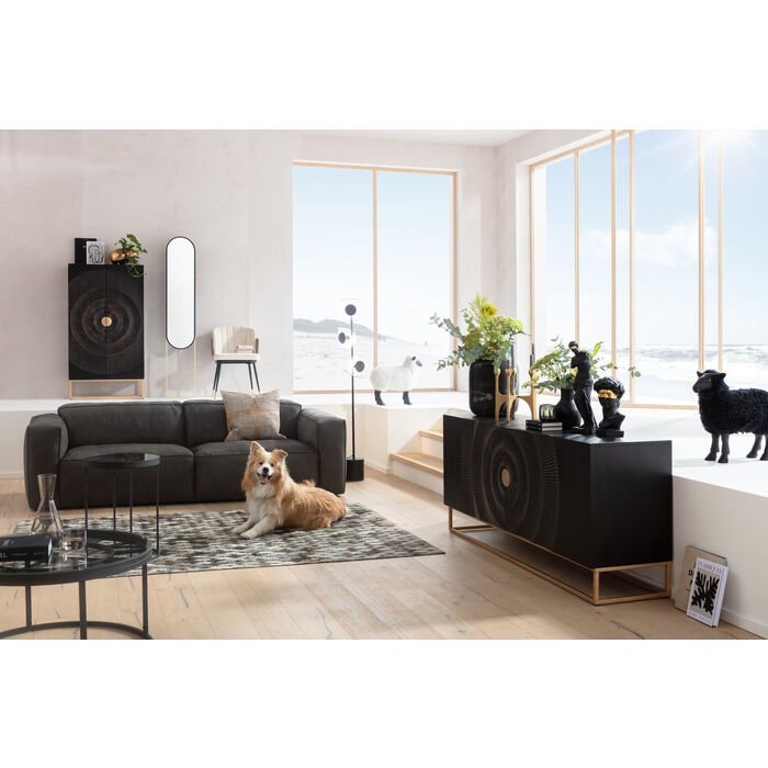 KARE DESIGN Madeira sknk, m. 2 lger og 1 hylde - MDF og gyldent stl (177x45)