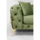 KARE DESIGN Bellissima 3 pers. sofa, Chesterfield, m. 2 puder - grn fljl og messing stl