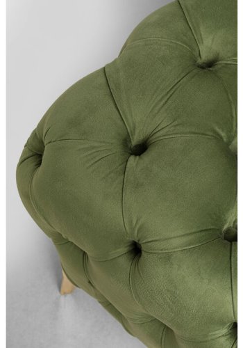 KARE DESIGN Bellissima 3 pers. sofa, Chesterfield, m. 2 puder - grn fljl og messing stl