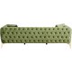 KARE DESIGN Bellissima 3 pers. sofa, Chesterfield, m. 2 puder - grn fljl og messing stl
