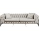 KARE DESIGN Bellissima 3 pers. sofa, Chesterfield, m. 2 puder - beige fljl og stl