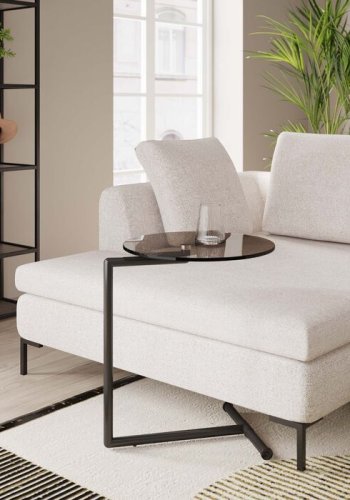 KARE DESIGN Easy Living Black sidebord, rund - glas og sort stl (46)