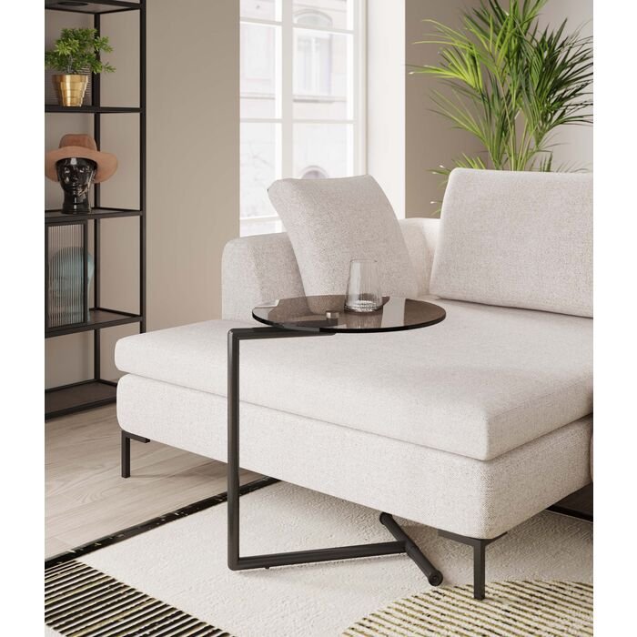 KARE DESIGN Easy Living Black sidebord, rund - glas og sort stl (46)