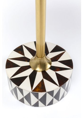 KARE DESIGN Domero Star sidebord, rundt - brun/hvit polyresin og messingstl (40)