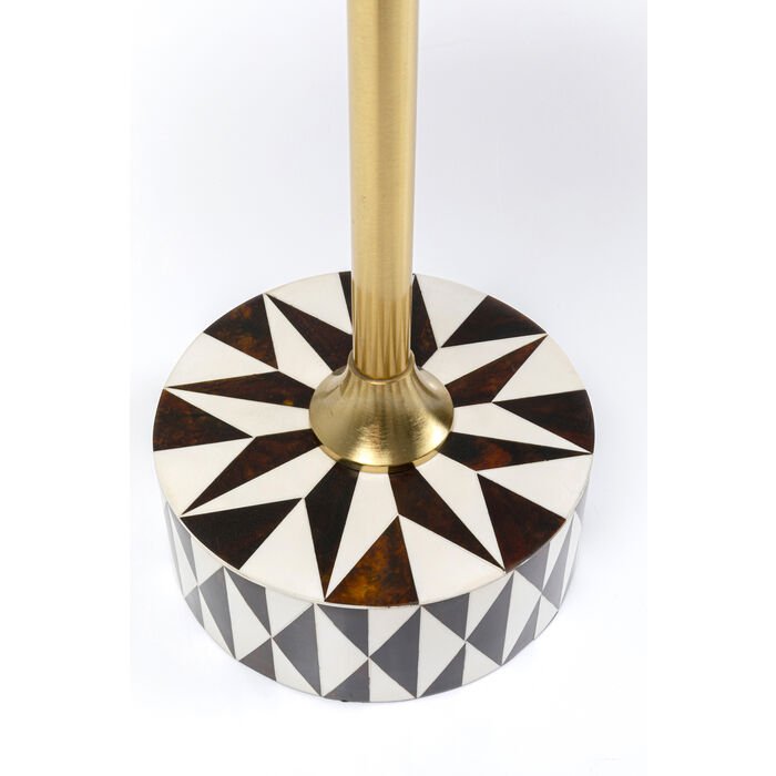 KARE DESIGN Domero Star sidebord, rundt - brun/hvit polyresin og messingstl (40)