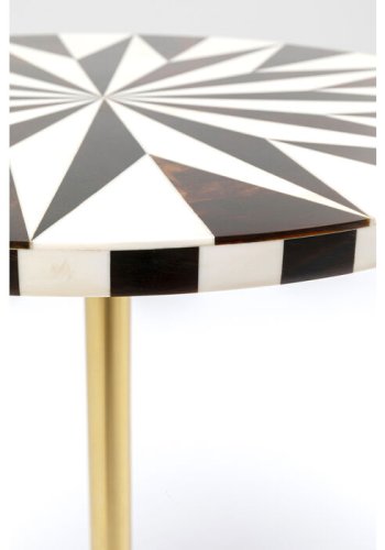 KARE DESIGN Domero Star sidebord, rundt - brun/hvit polyresin og messingstl (40)