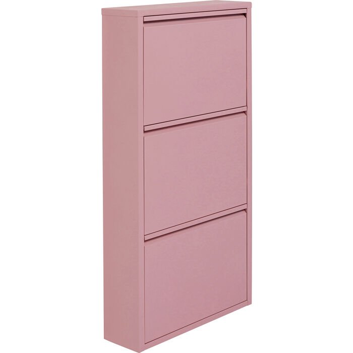 KARE DESIGN Caruso 3 skoskap, m. 3 drer - rosa stl (H:104)