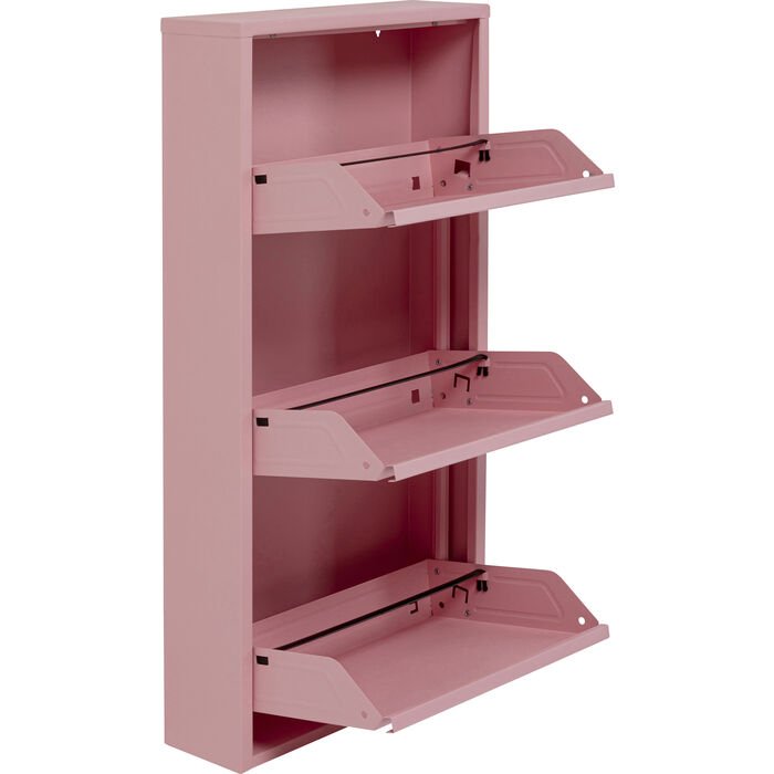 KARE DESIGN Caruso 3 skoskap, m. 3 drer - rosa stl (H:104)