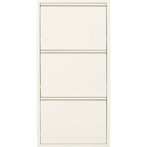 KARE DESIGN Caruso 3 Schuhschrank, m. 3 T�ren - Stahl creme (H:104)