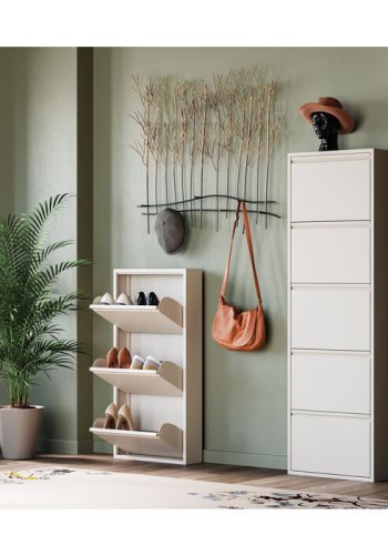 KARE DESIGN Caruso 3 skoskap, m. 3 drer - kremstl (H:104)