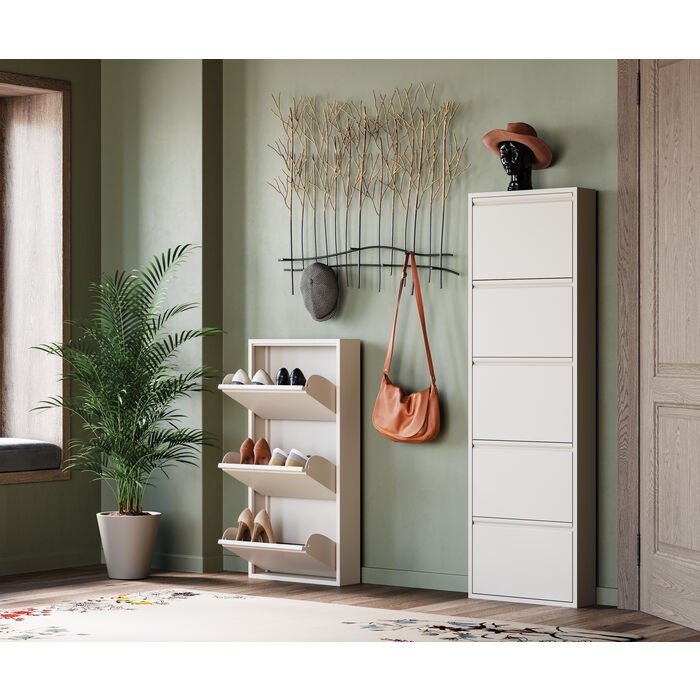 KARE DESIGN Caruso 3 skoskap, m. 3 drer - kremstl (H:104)