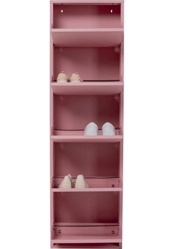 KARE DESIGN Caruso 5 skoskab, m. 5 lger - lyserd stl (H:173)