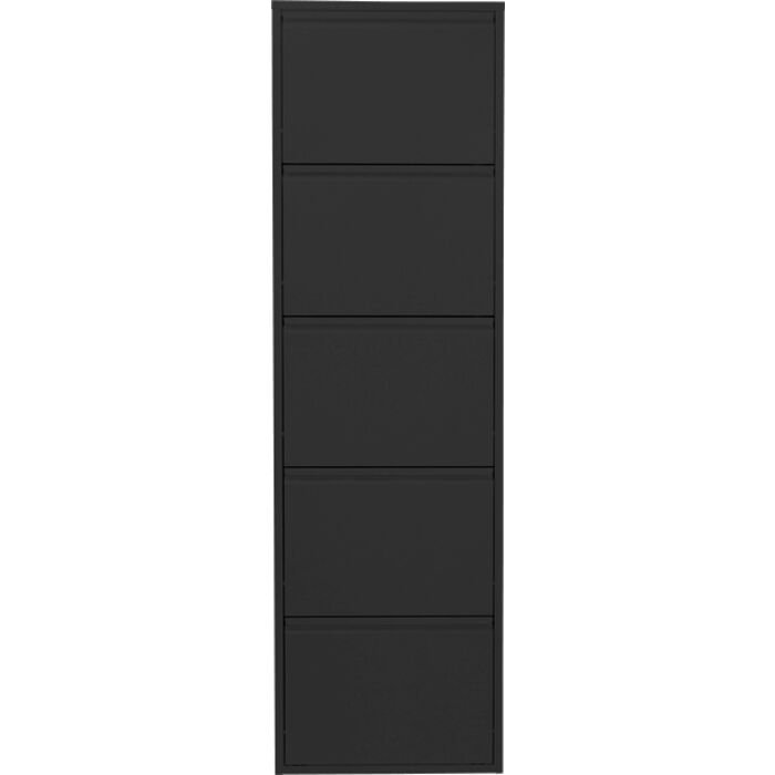 KARE DESIGN Caruso 5 skoskap, m. 5 drer - svart stl (H:173)