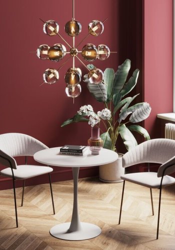 KARE DESIGN Schickeria spisebord, rundt - hvit MDF og hvitt stl (80)