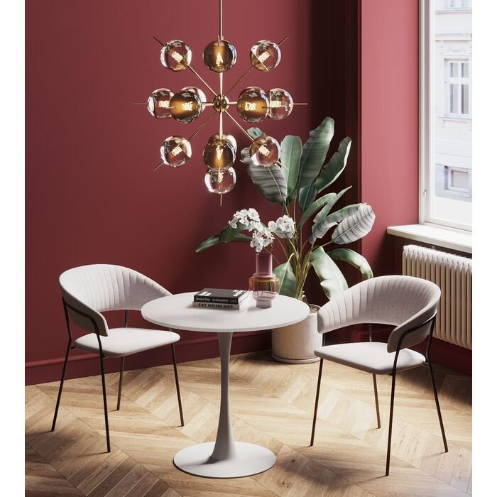 KARE DESIGN Schickeria spisebord, rundt - hvit MDF og hvitt stl (80)