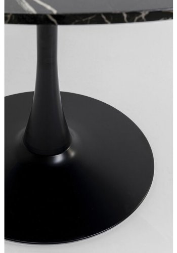 KARE DESIGN Schickeria spisebord, rundt - laminat i svart marmorlook og svart stl (110)