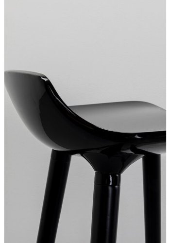 KARE DESIGN York Counter barstol,  m rygln og fodsttte - sort ABS plast og sort stl