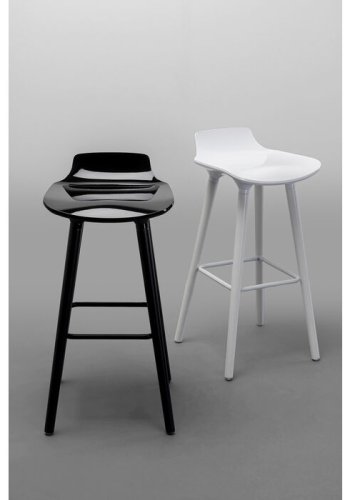 KARE DESIGN York Counter barstol,  m rygln og fodsttte - sort ABS plast og sort stl