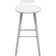KARE DESIGN York Counter barstol, med ryggsttte og fotsttte - hvit ABS-plast og hvitt stl