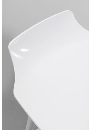 KARE DESIGN York Counter barstol, med ryggsttte og fotsttte - hvit ABS-plast og hvitt stl
