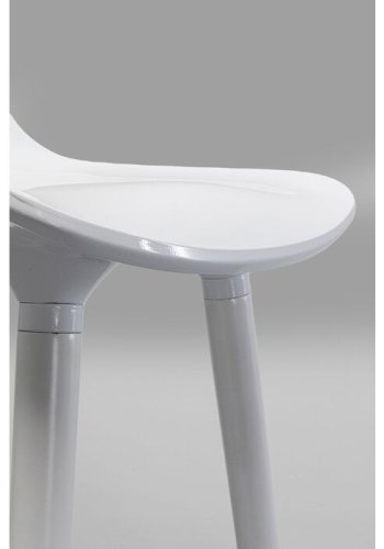 KARE DESIGN York Counter barstol, med ryggsttte og fotsttte - hvit ABS-plast og hvitt stl