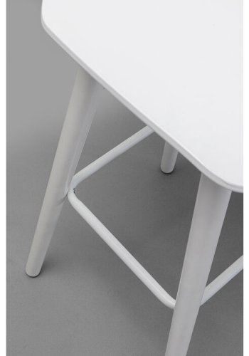 KARE DESIGN York Counter barstol, med ryggsttte og fotsttte - hvit ABS-plast og hvitt stl