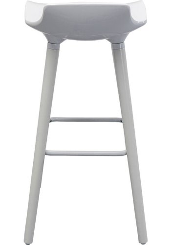 KARE DESIGN York Counter barstol, med ryggsttte og fotsttte - hvit ABS-plast og hvitt stl