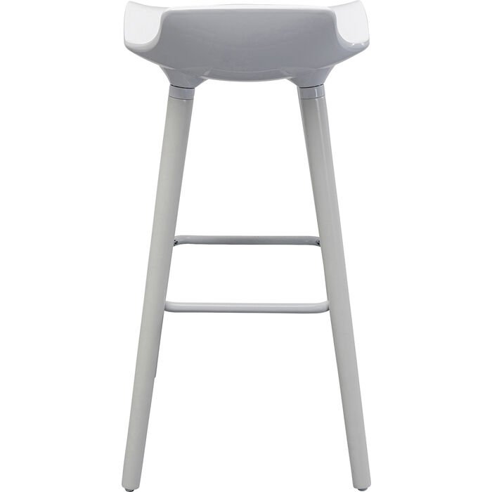 KARE DESIGN York Counter barstol, med ryggsttte og fotsttte - hvit ABS-plast og hvitt stl