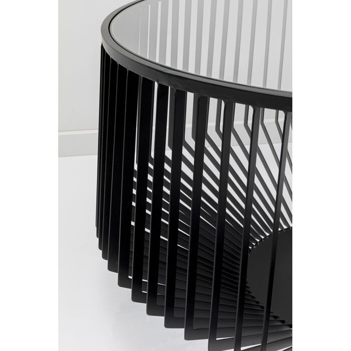 KARE DESIGN Corinne sofabord, rund - klar glas og sort stl (80)