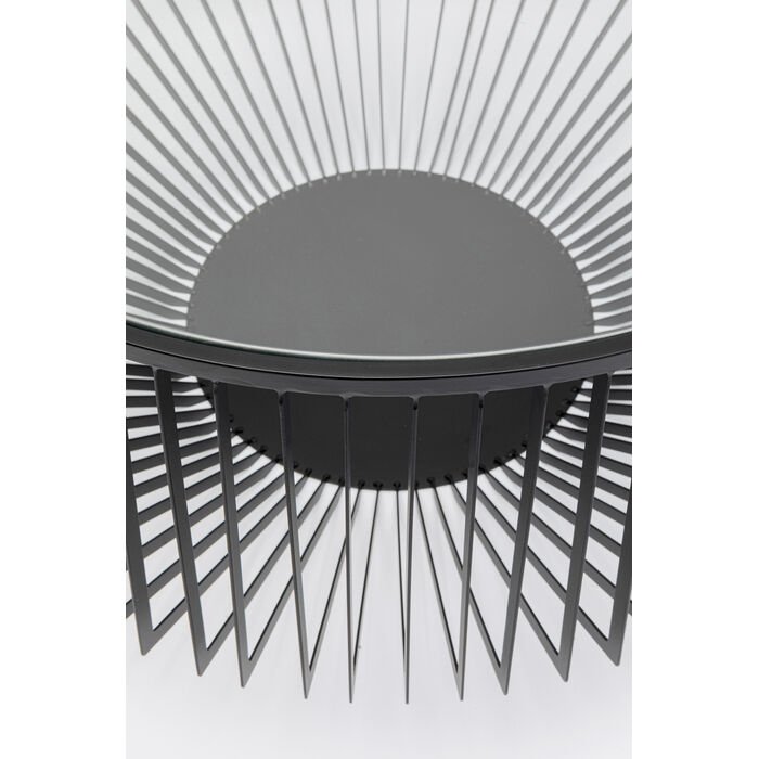 KARE DESIGN Corinne sofabord, rund - klar glas og sort stl (80)