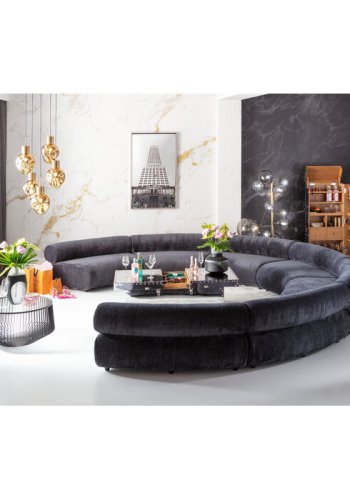 KARE DESIGN Corinne sofabord, rund - klar glas og sort stl (80)