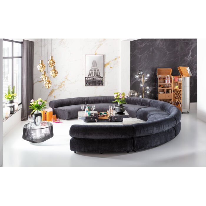 KARE DESIGN Corinne sofabord, rund - klar glas og sort stl (80)