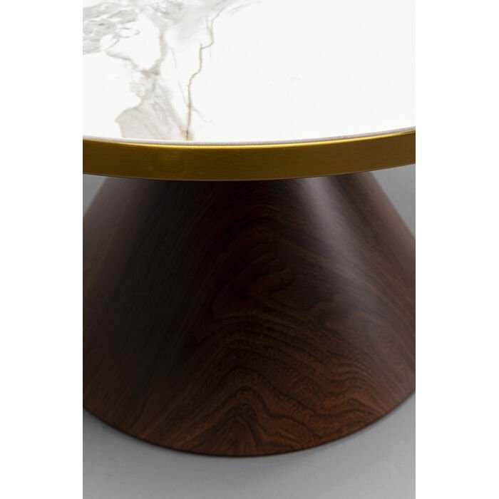 KARE DESIGN Cono sofabord, rund - hvid/gr stentj, brun repapir og guld stl (70)