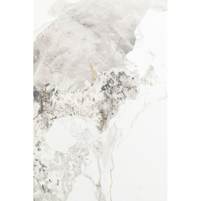 KARE DESIGN Cono sofabord, rund - hvid/gr stentj, brun repapir og guld stl (70)