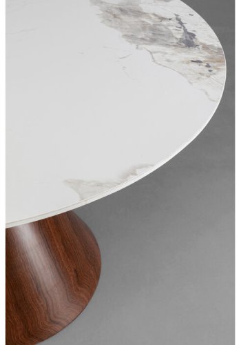 KARE DESIGN Cono spisebord, rundt - hvit/gr steinty, brunfarget papir og gullstl (120)