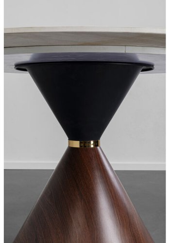 KARE DESIGN Cono spisebord, rundt - hvit/gr steinty, brunfarget papir og gullstl (120)