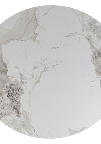 KARE DESIGN Cono spisebord, rundt - hvit/gr steinty, brunfarget papir og gullstl (120)