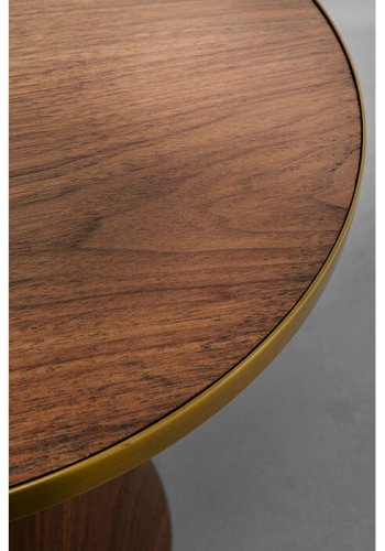 KARE DESIGN Cono salongbord, rundt - valnttfarget finer, brunfarget papir og gullstl (50)