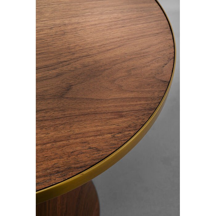 KARE DESIGN Cono salongbord, rundt - valnttfarget finer, brunfarget papir og gullstl (50)