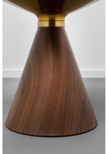 KARE DESIGN Cono salongbord, rundt - valnttfarget finer, brunfarget papir og gullstl (50)