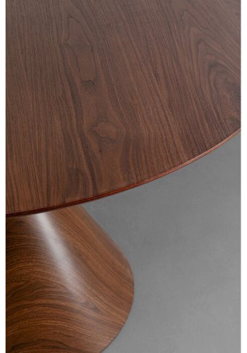 KARE DESIGN Cono spisebord, rund - valnddefarvet finér, brun repapir og guld stl (120)