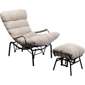 KARE DESIGN Vienna Swing gungstol och pall - beige polyester och stl