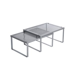 SONGMICS krydderir�kkel med 2 niveauer, s�lv KCS01SV