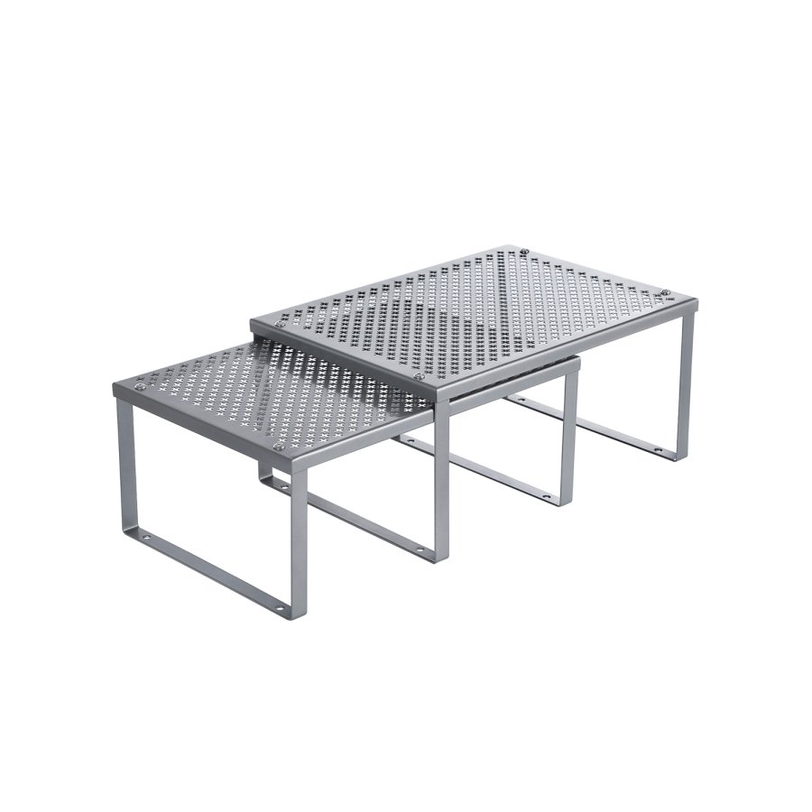 SONGMICS krydderir�kkel med 2 niveauer, s�lv KCS01SV