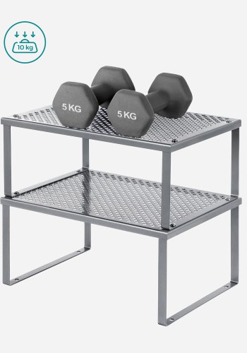 SONGMICS krydderir�kkel med 2 niveauer, s�lv KCS01SV